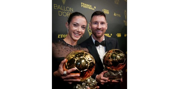 Las superestrellas del fútbol brillan en el cielo, los momentos de gol de oro de Messi y Bonmati